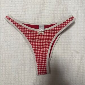Strawberry Milk Mob Red and White Gingham Bikini bottom